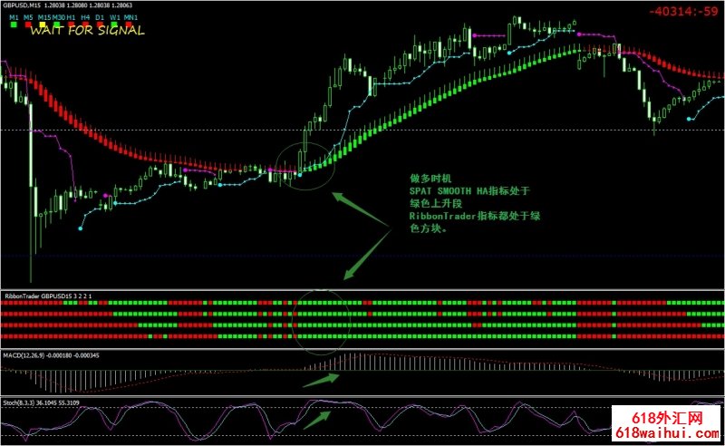 Ribbon Trader MACD and Stochastic外汇交易